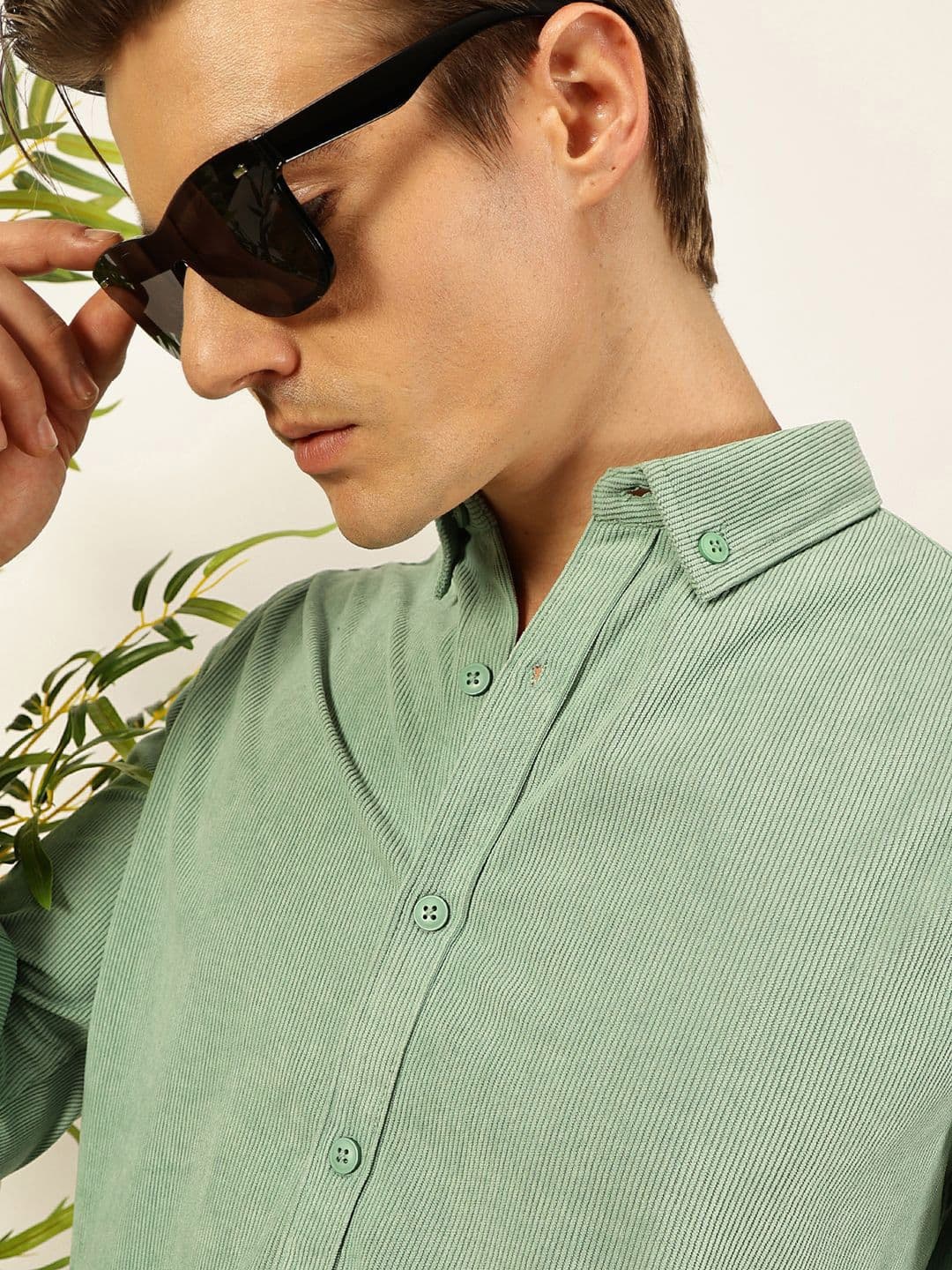 Thomas Scott Men Premium Corduroy Slim Fit Button-Down Collar Casual Shirt - view 1