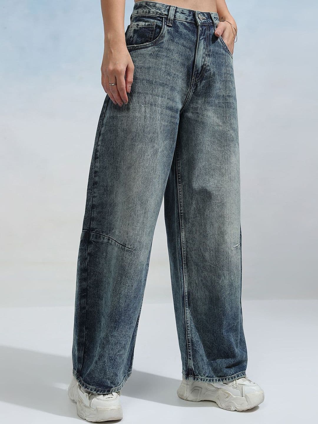 Tokyo Talkies Women Wide Leg Heavy Fade Jeans - view 1
