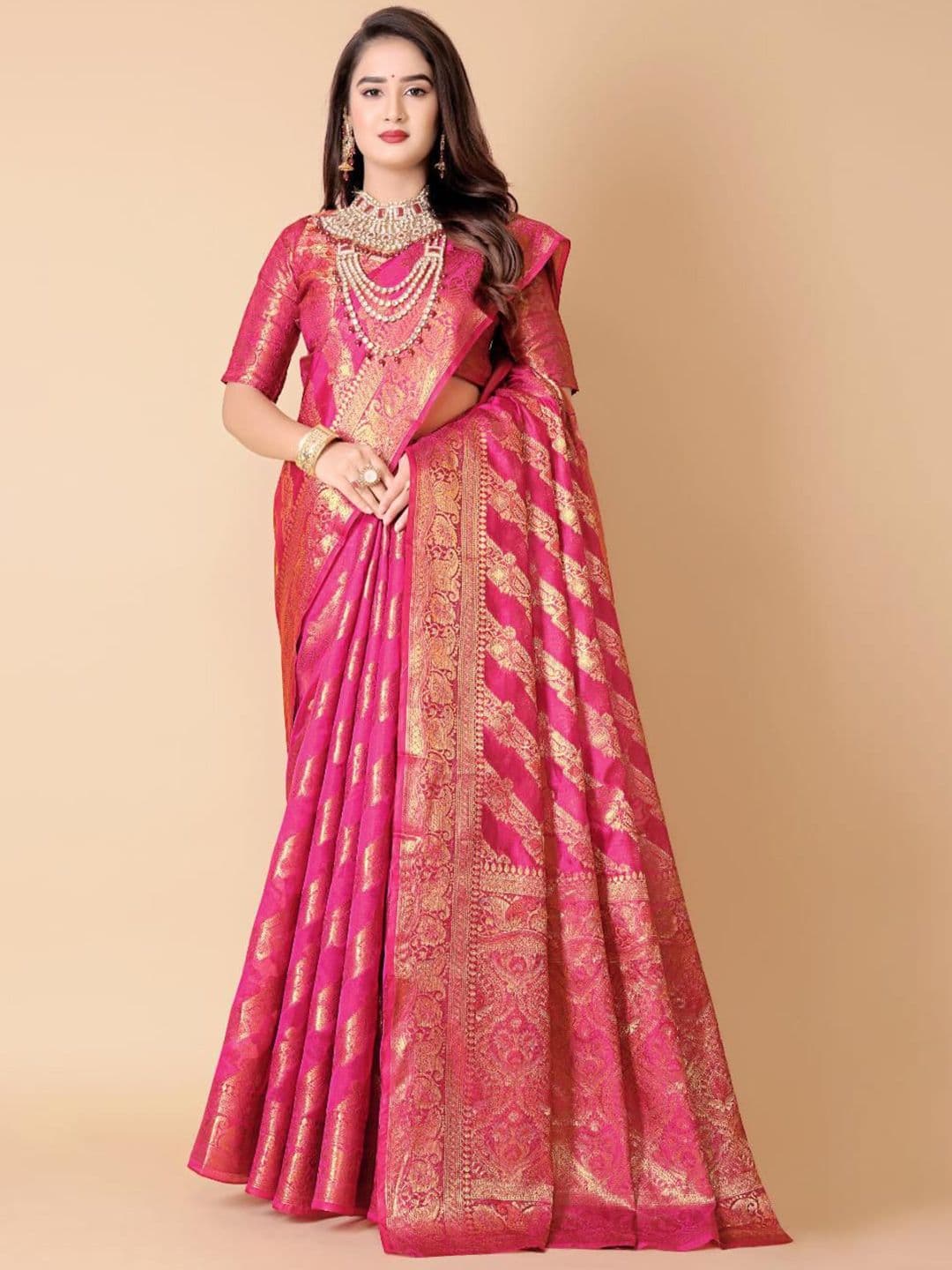 JAY FASHION Woven Design Zari Banarasi Saree - view 1