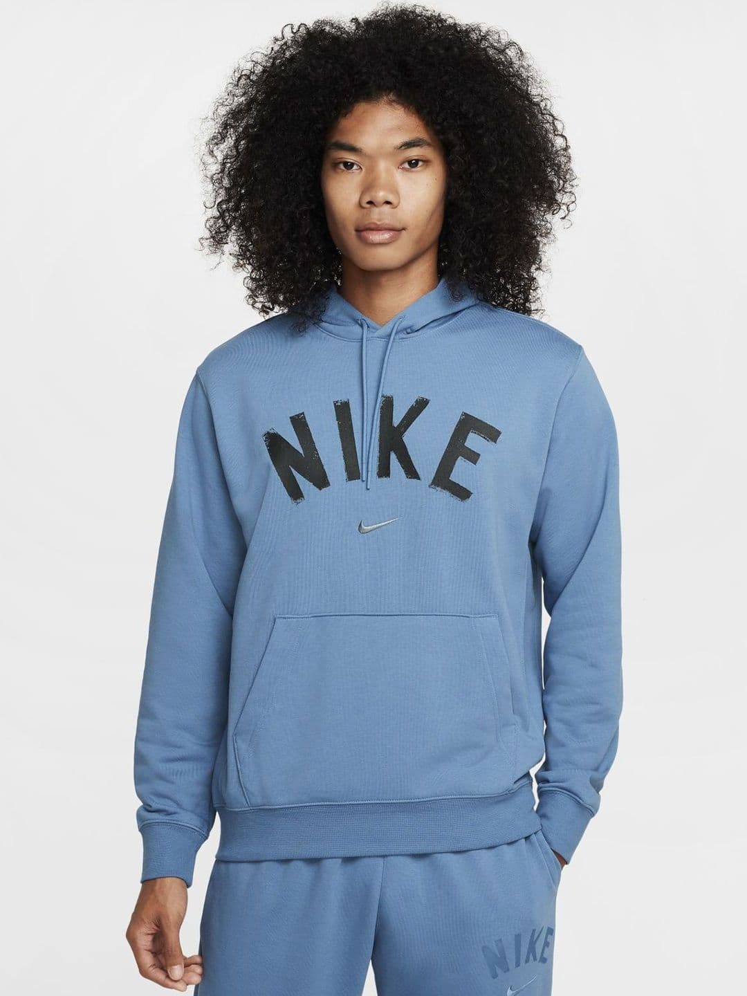 Nike Men Dri-FIT Swoosh Brand Logo Printed Cotton Hooded Sporty Jacket - view 1