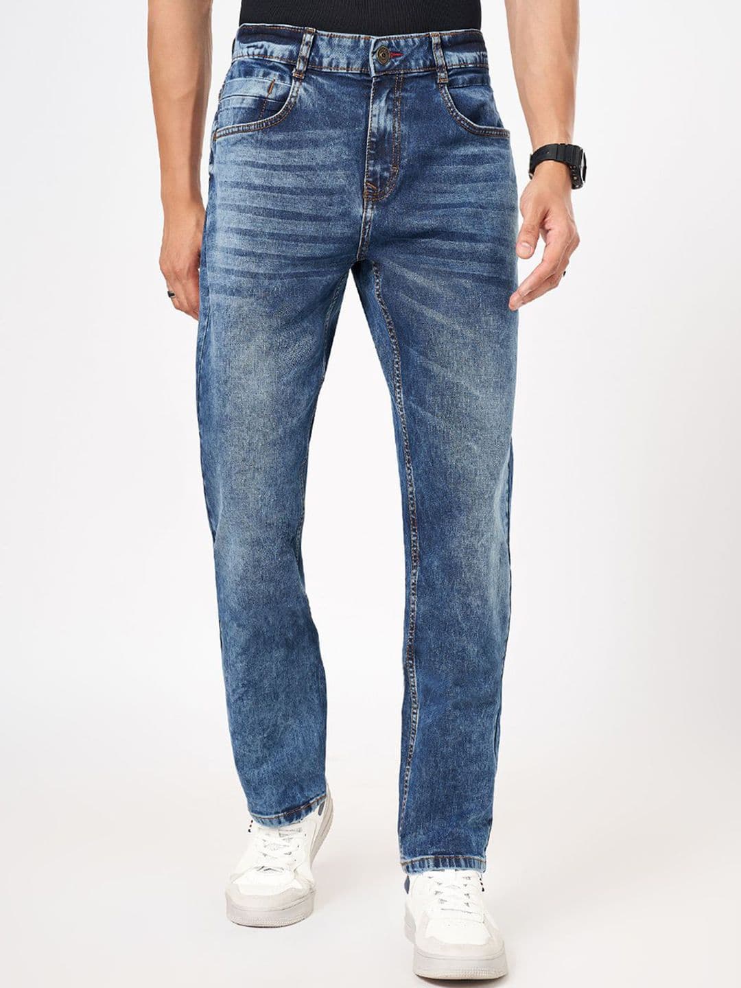 SF JEANS by Pantaloons Men Slim Fit Heavy Fade Jeans - view 1
