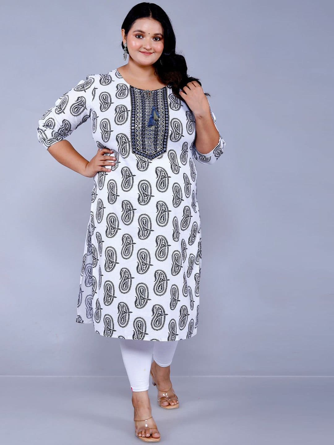 KALINI Women Paisley Embroidered Thread Work Floral Kurta - view 1