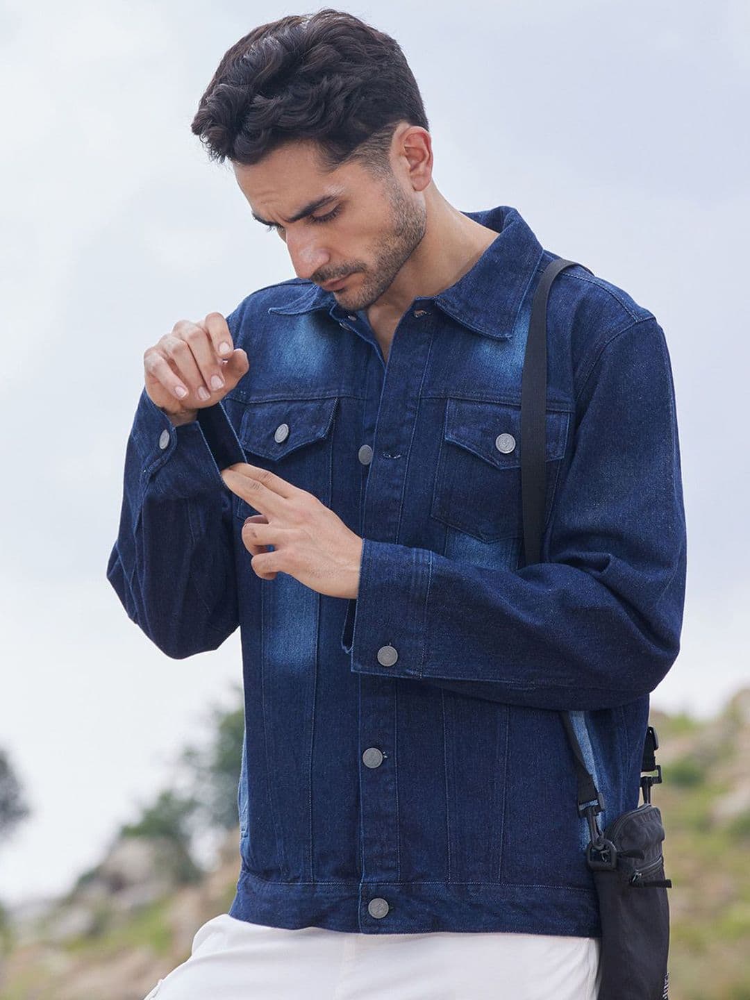 CAHOOT Men Washed Cotton Denim Jacket - view 1