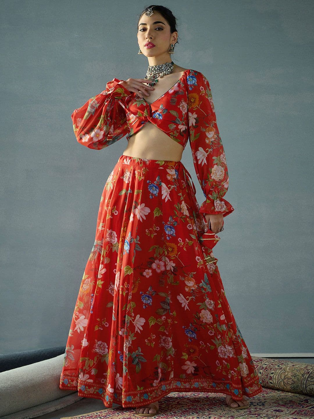 Shae by SASSAFRAS Printed Ready to Wear Lehenga & - view 1