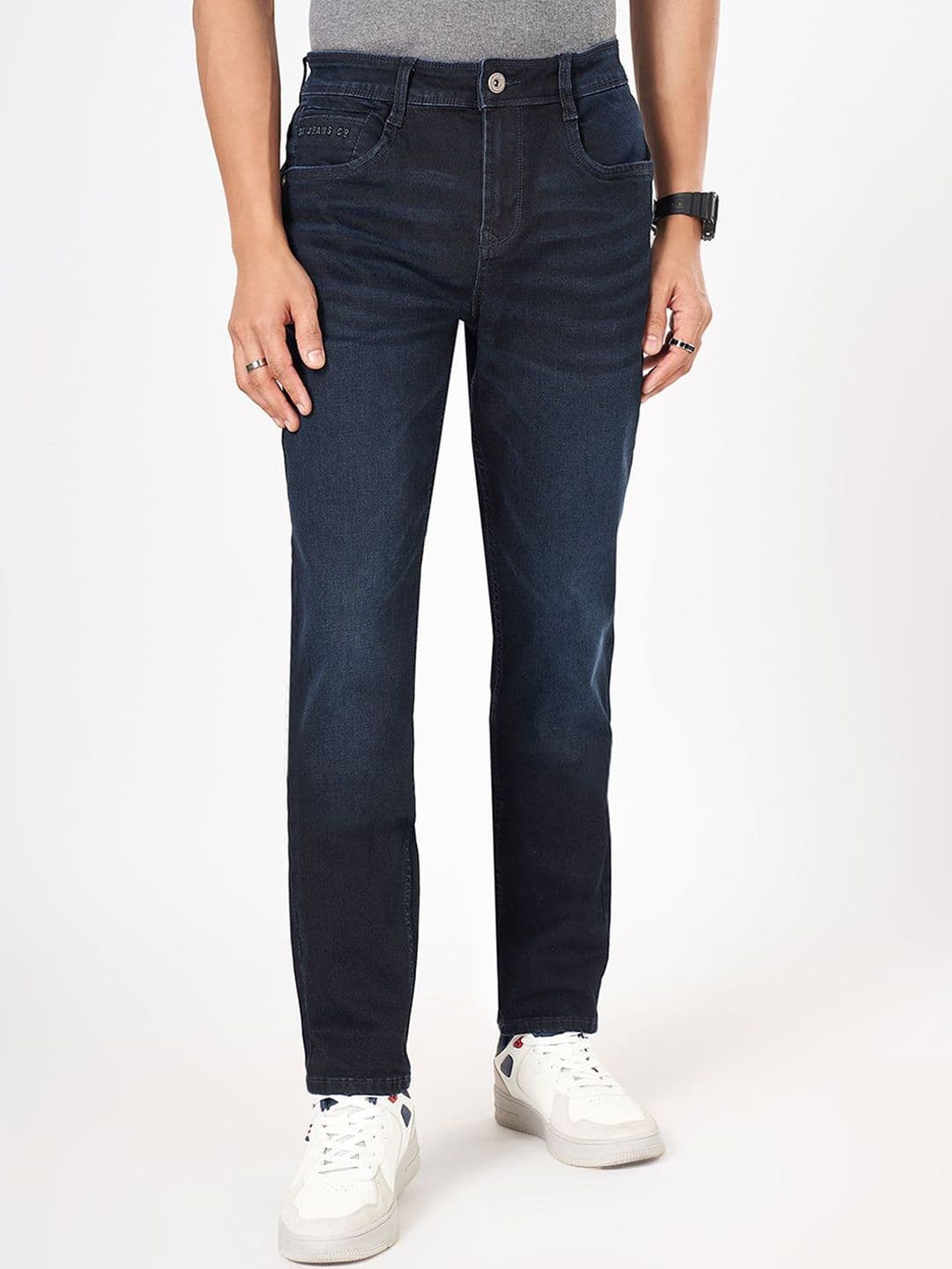 SF JEANS by Pantaloons Men Cotton Skinny Fit Light Fade Jeans - view 1