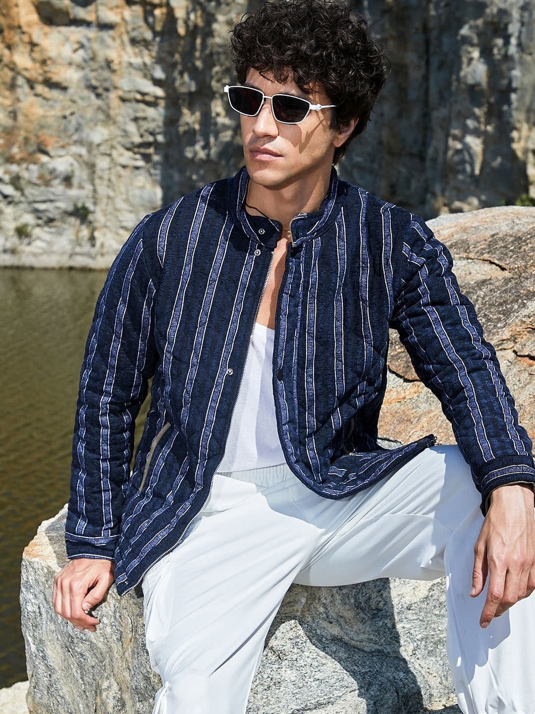 CAHOOT Men Striped Lightweight Tailored Jacket