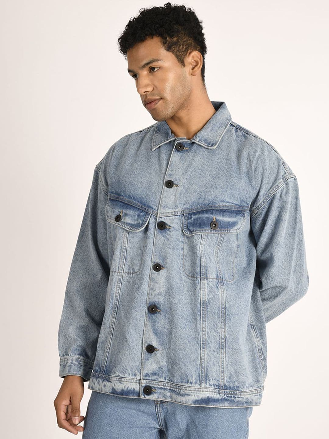 The Roadster Lifestyle Co. Men Solid Spread Pure Cotton Denim Jacket - view 1