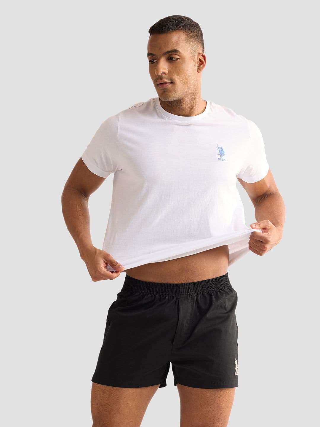 U.S. Polo Assn.Men Solid Pure Cotton Mid Rise Boxers - view 1