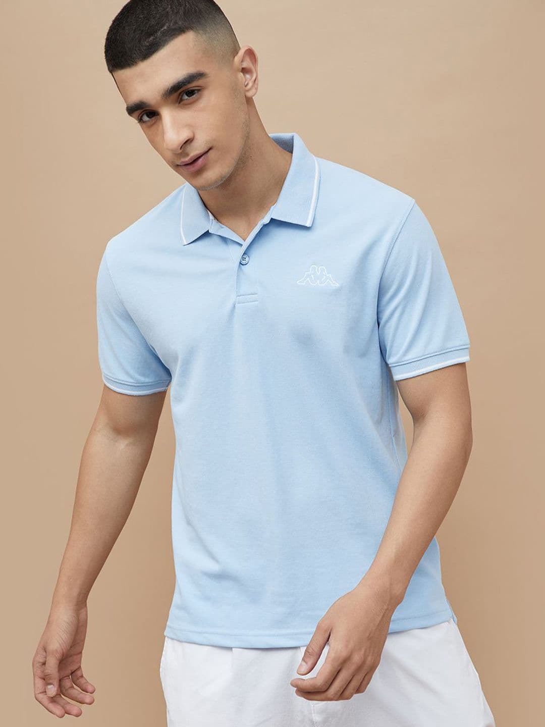 Kappa Men Solid Polo Collar Cotton T-shirt - view 1