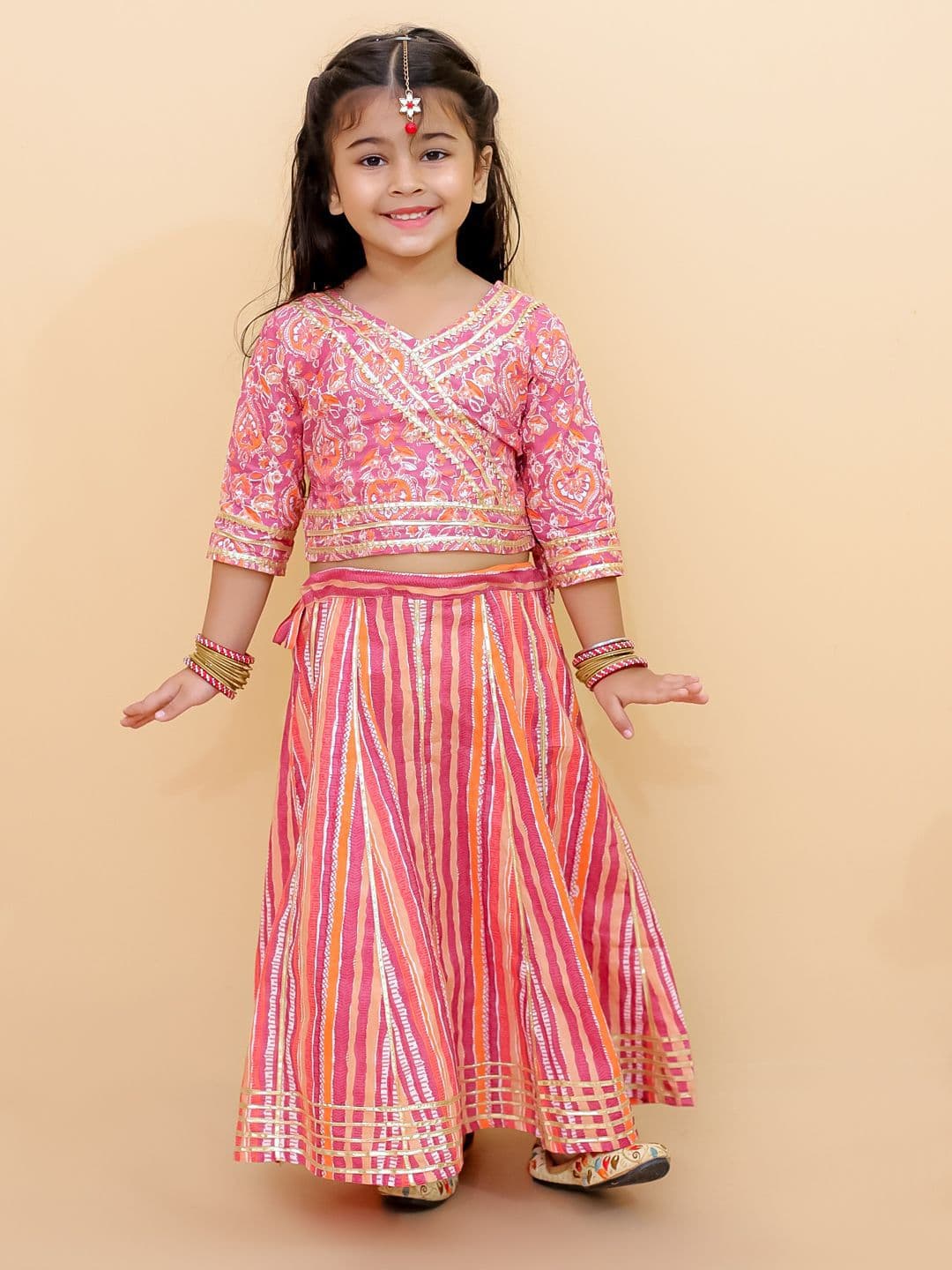 The Mom Store Girls Printed Ready to Wear Lehenga - view 1