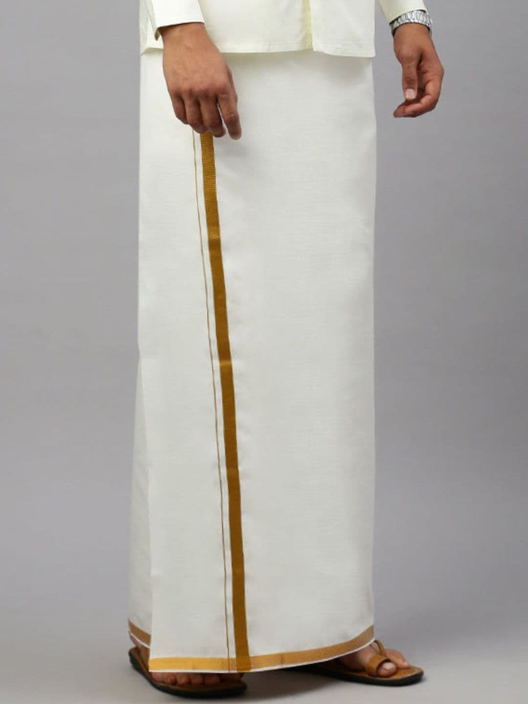 Ramraj Men Solid Adjustable Cotton Dhoti - view 1