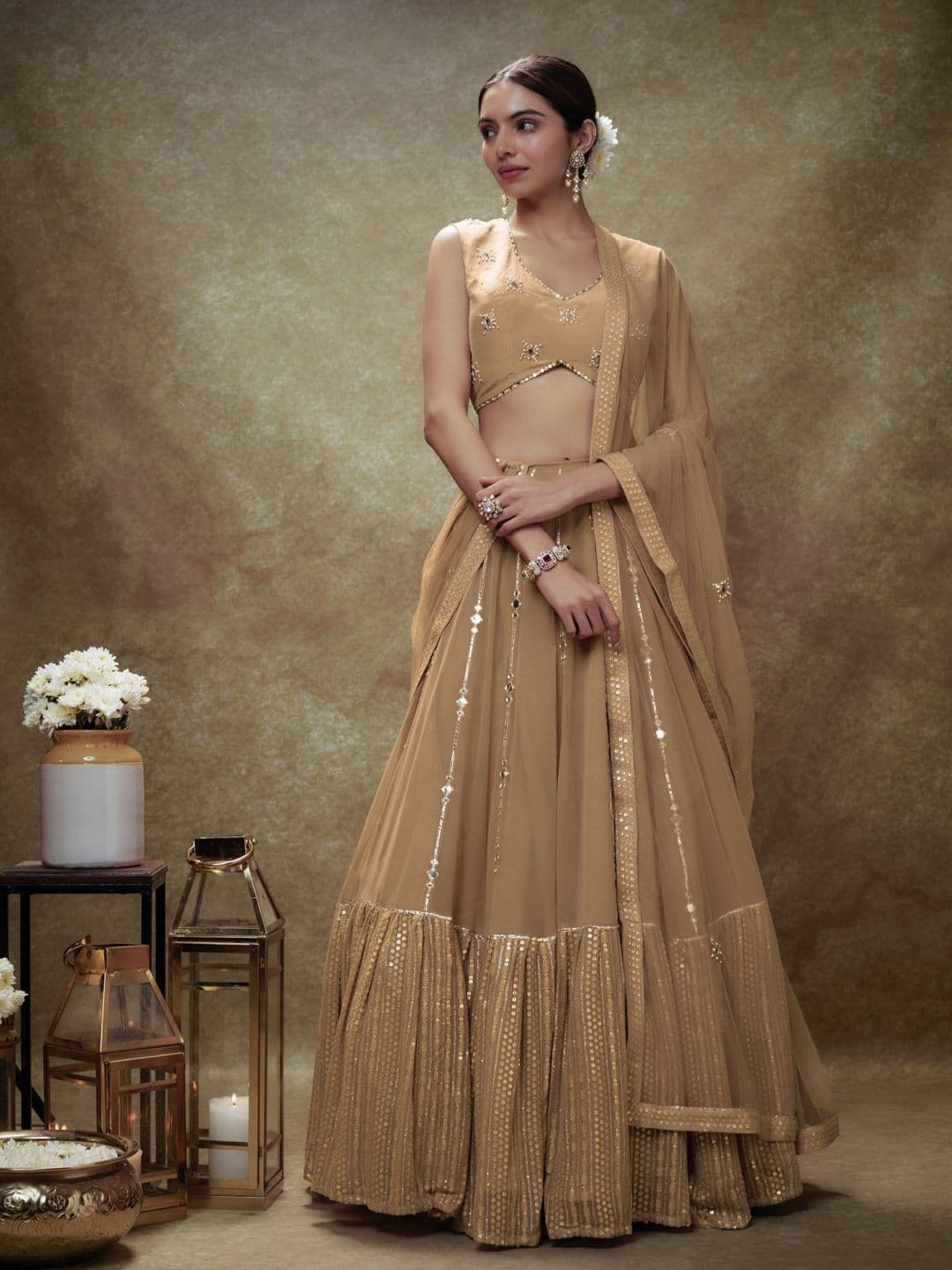 Renee Label Embroidered Ready to Wear Lehenga & Blouse With Dupatta - view 1