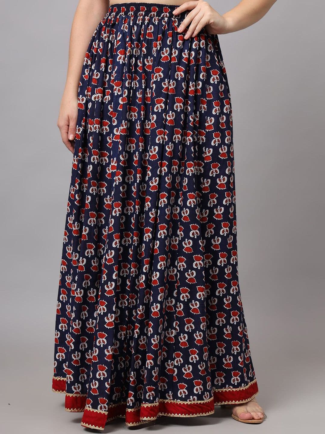 KALINI Women Floral Printed Flared Maxi Skirt - view 1