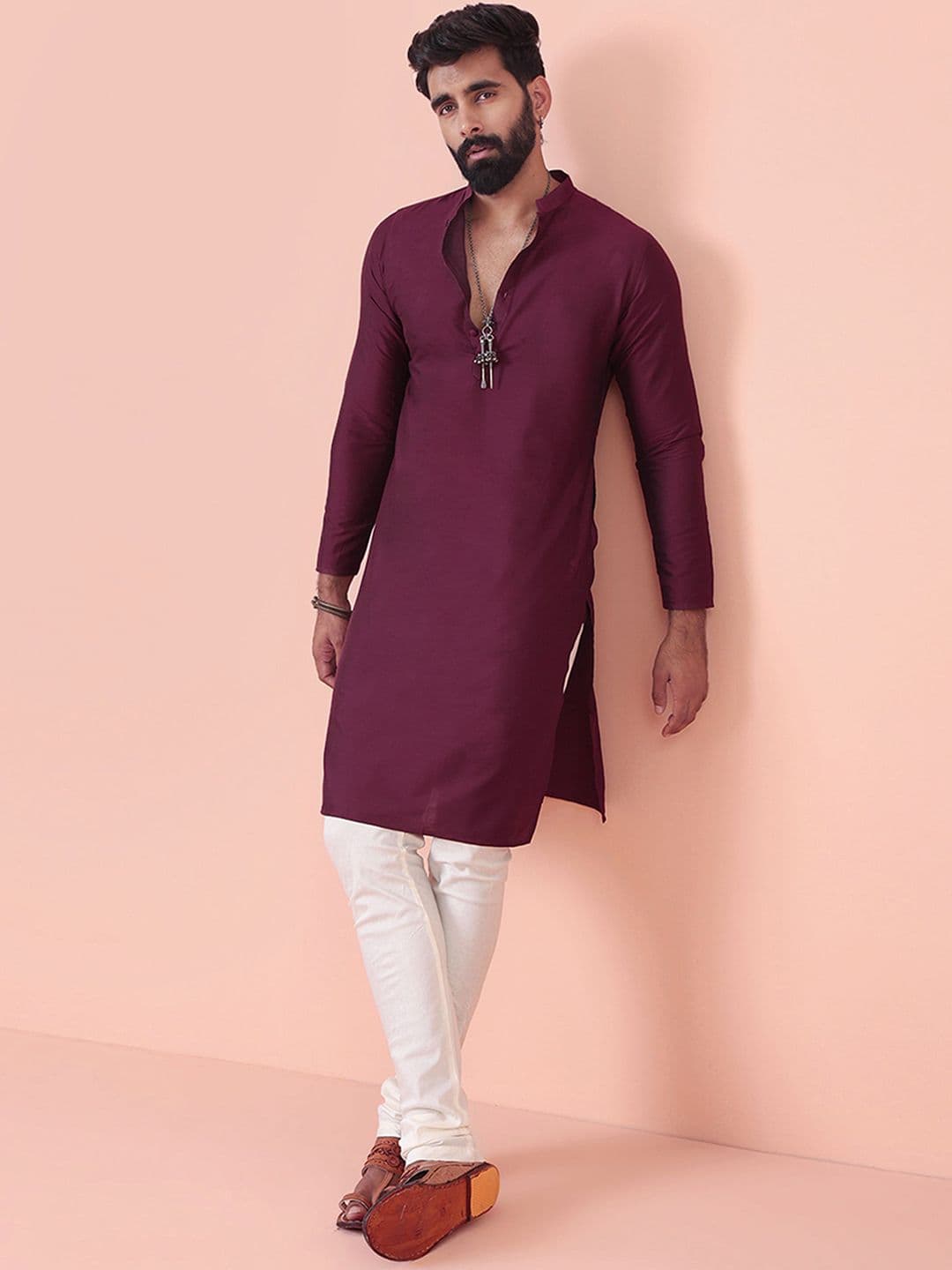 KISAH Mandarin Collar Straight Kurta - view 1