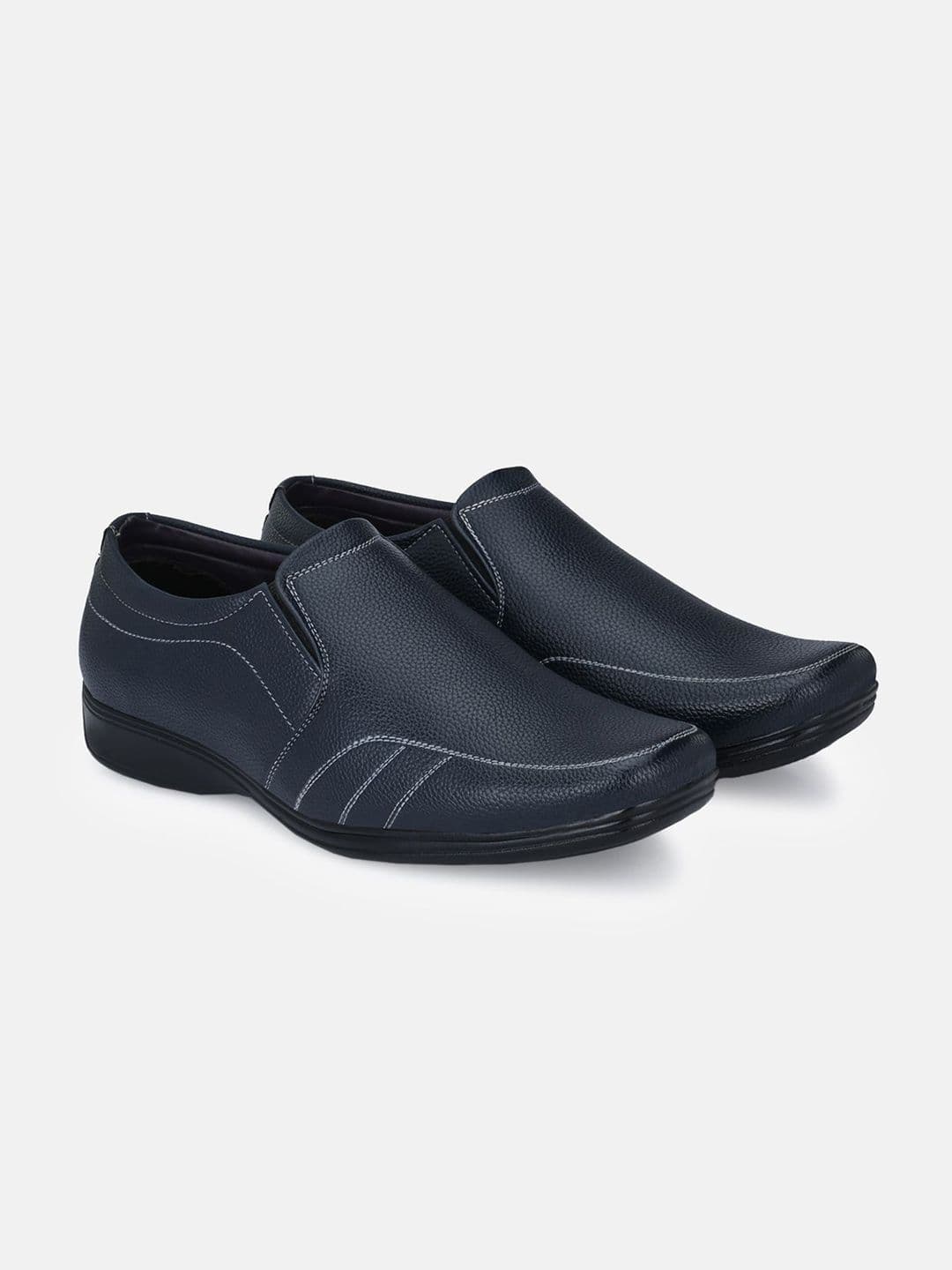 LeatherKraft Men Textured Formal Slip-On Shoes - view 1