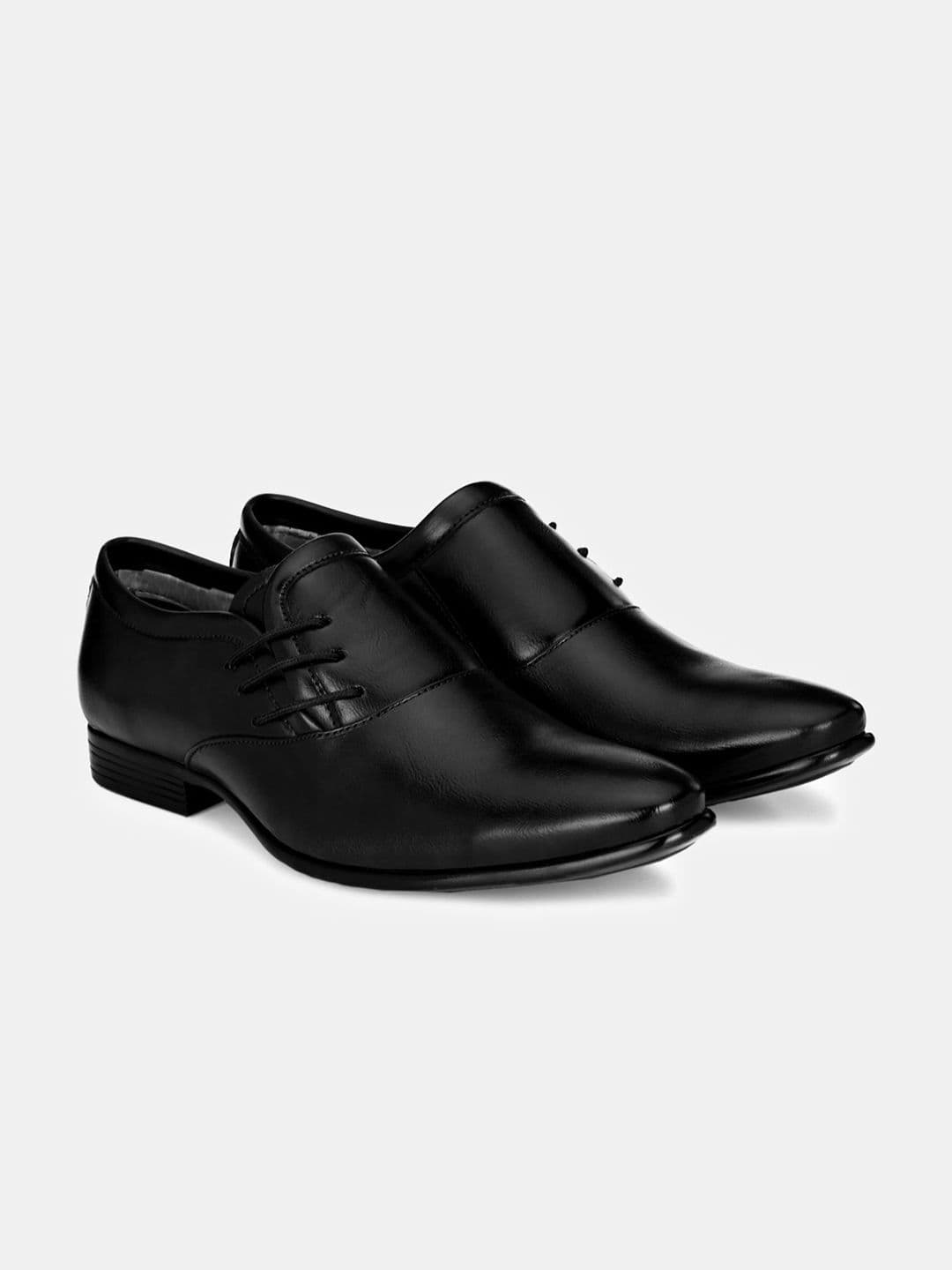 LeatherKraft Men Stacked Heel Lace-Up Formal Loafers - view 1