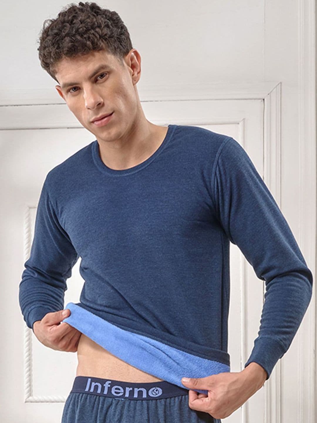 INFERNO Men Round Neck Fleeced Thermal Vest - view 1