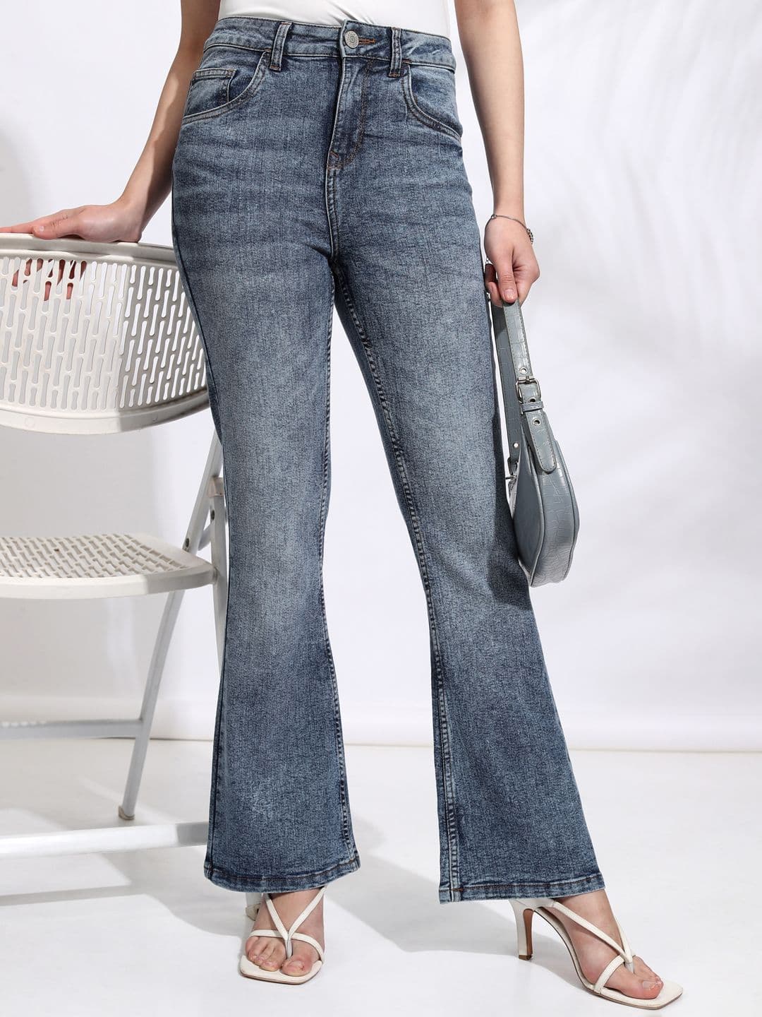 Tokyo Talkies Women Flared Heavy Fade Stretchable Jeans - view 1