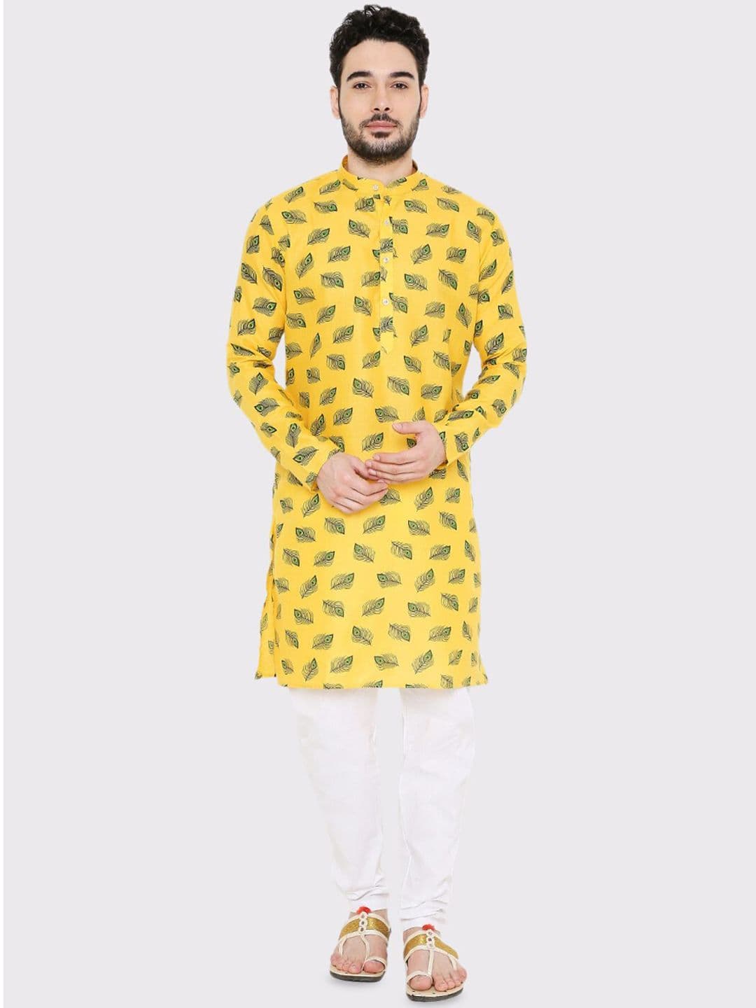 Maharaja Ethnic Motifs Printed Mandarin Collar Straight Kurta - view 1