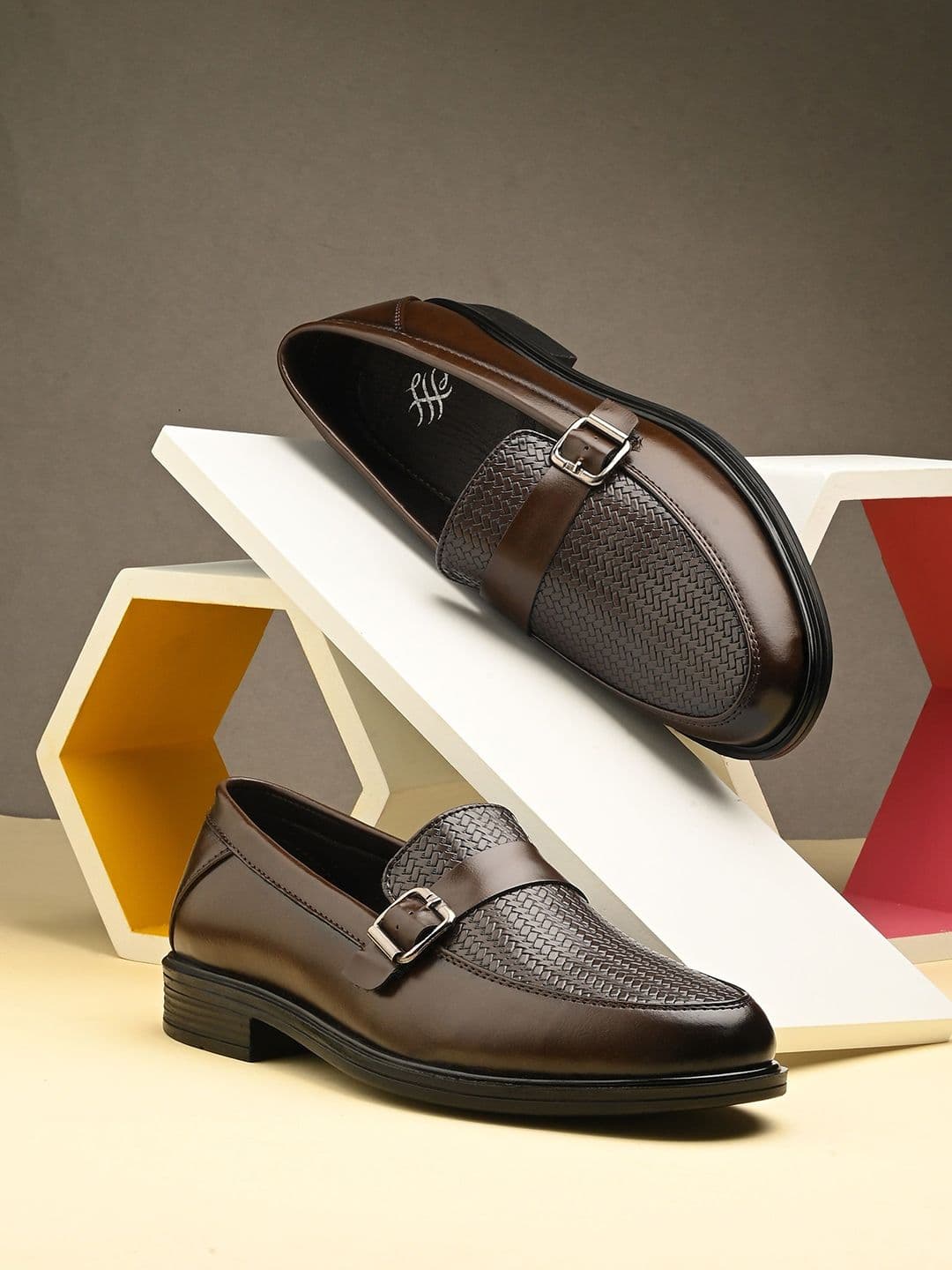 House of Pataudi Men Textured Formal Slip On Loafers - view 1