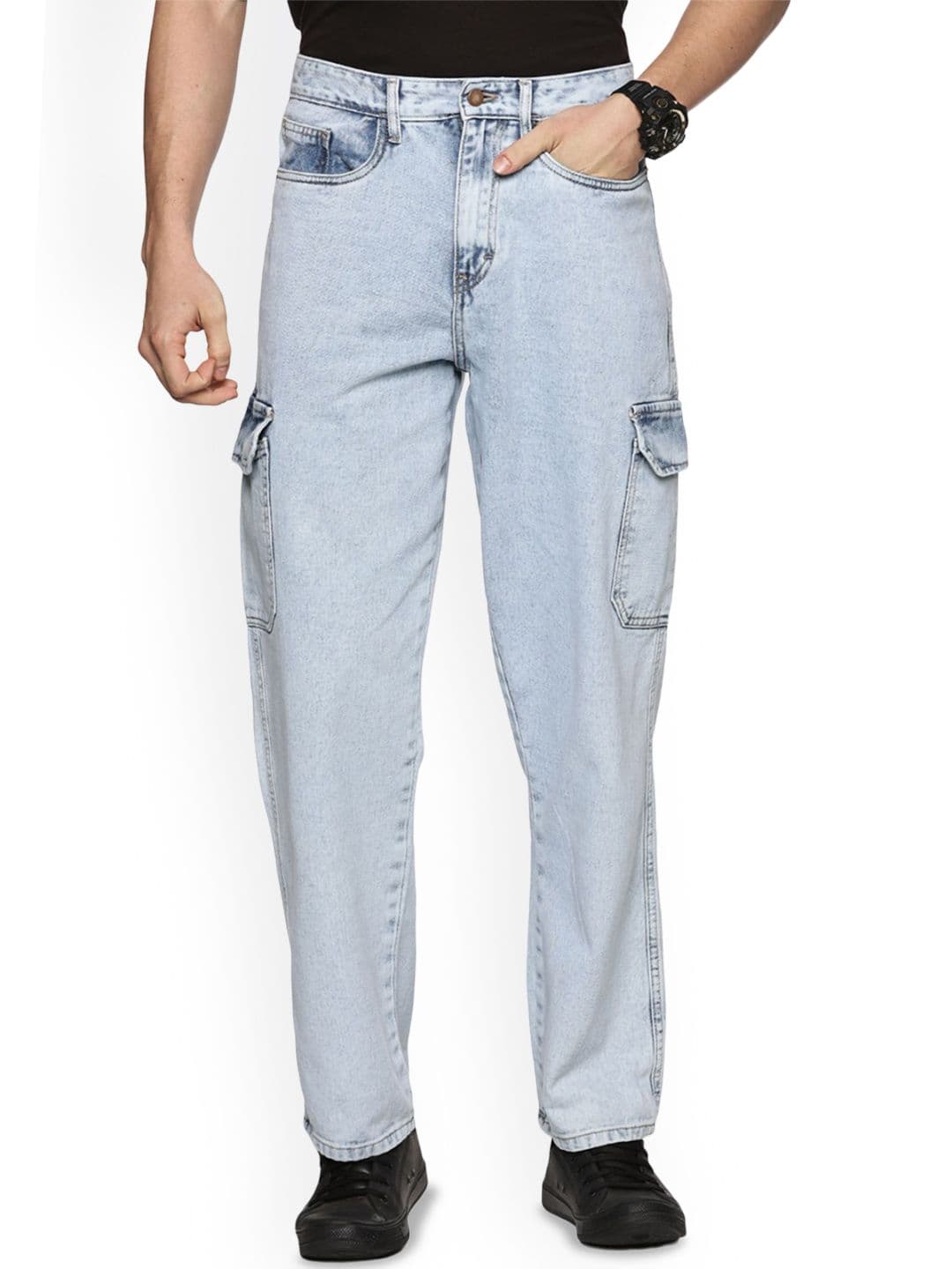 THIRD QUADRANT Men Loose Relaxed Fit Highly Distressed Heavy Fade Jeans - view 1