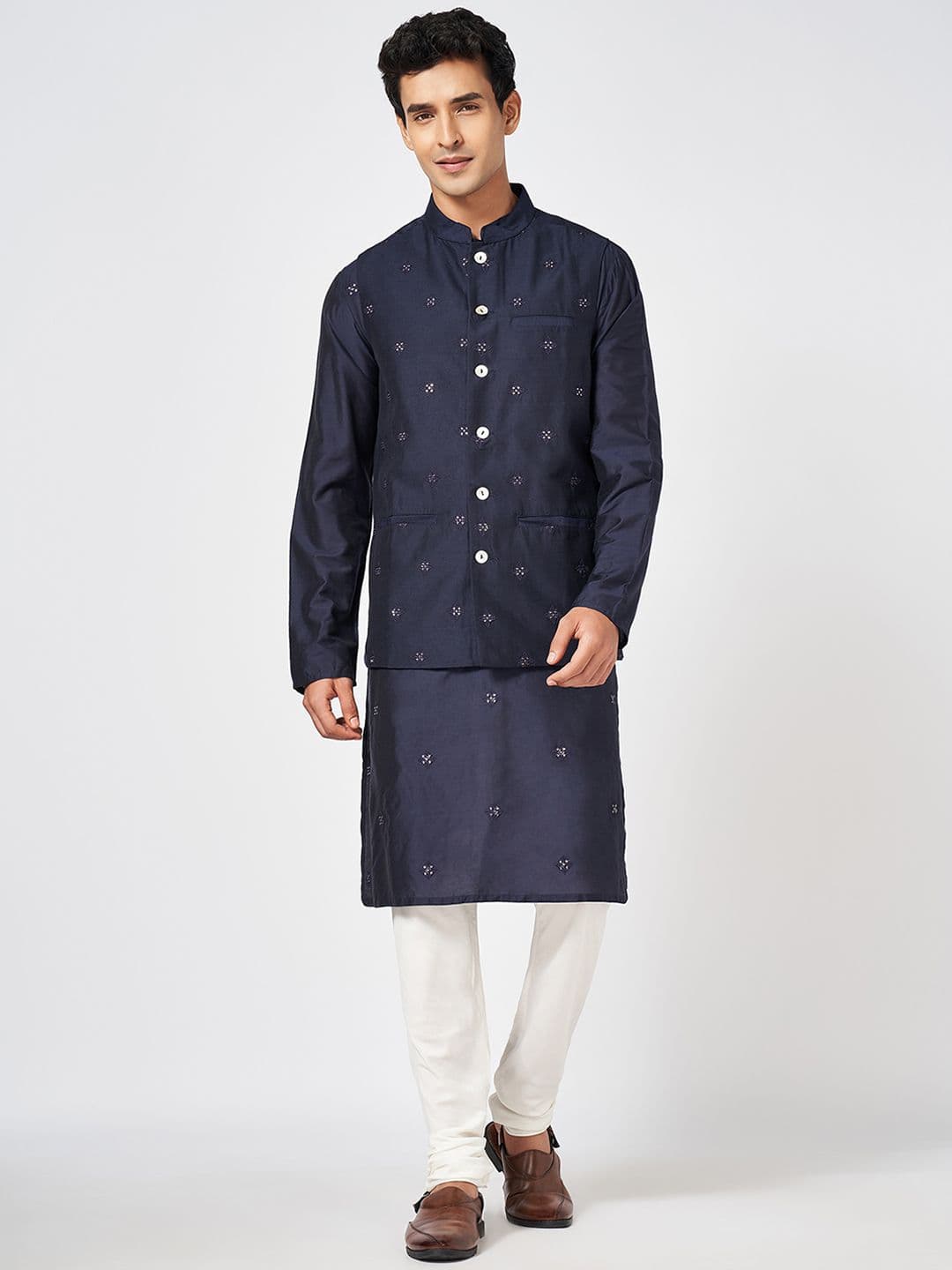 indus route by Pantaloons Embellished Nehru Jacket - view 1