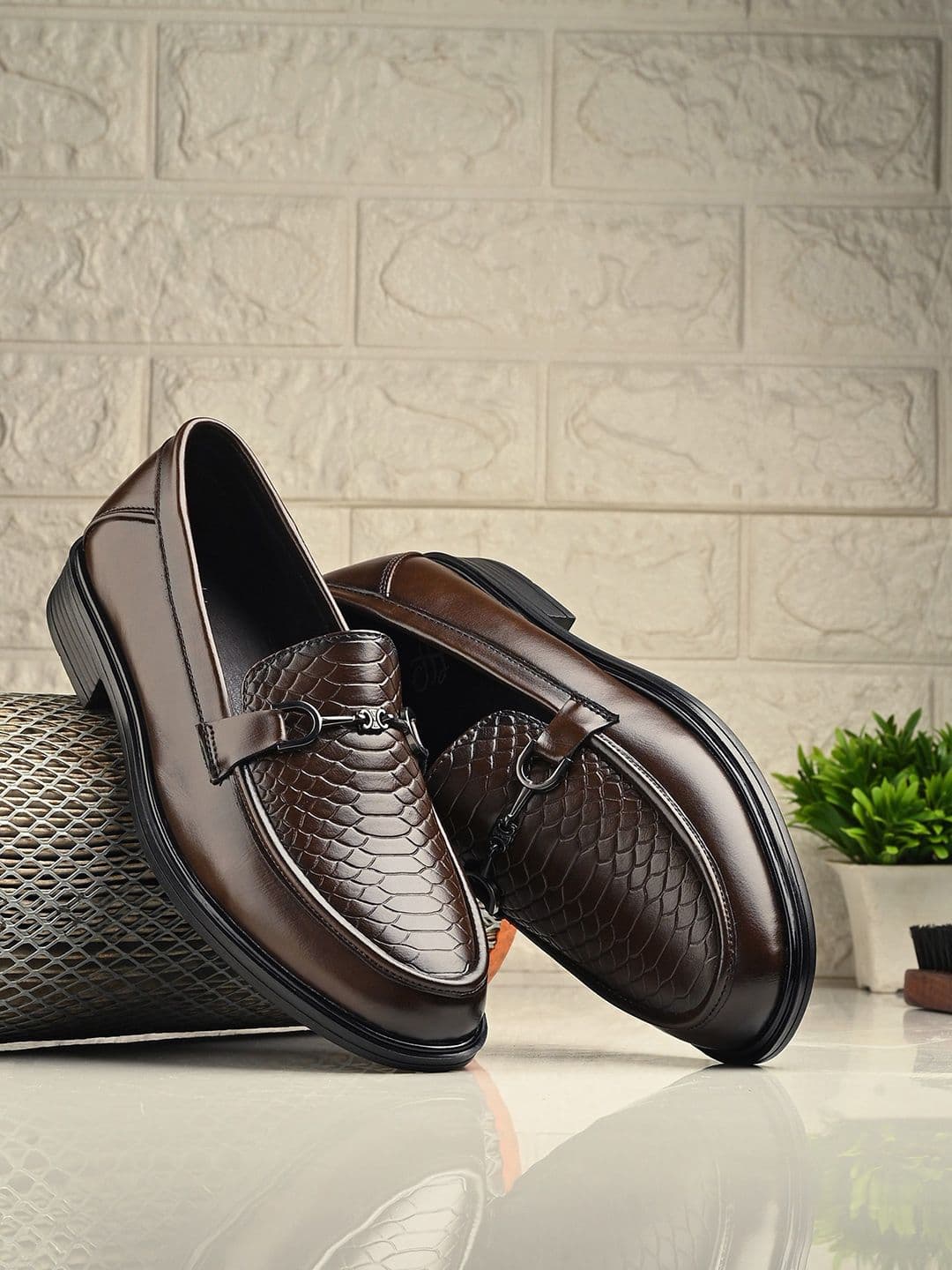 House of Pataudi Men Textured Formal Loafers - view 1
