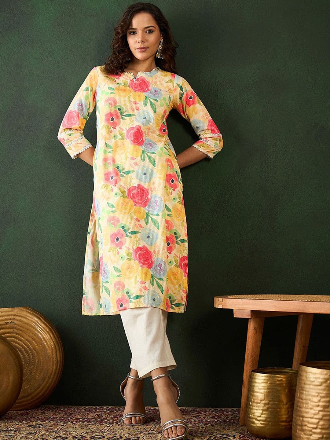 Sangria PRINTED FLORAL KURTA - view 1