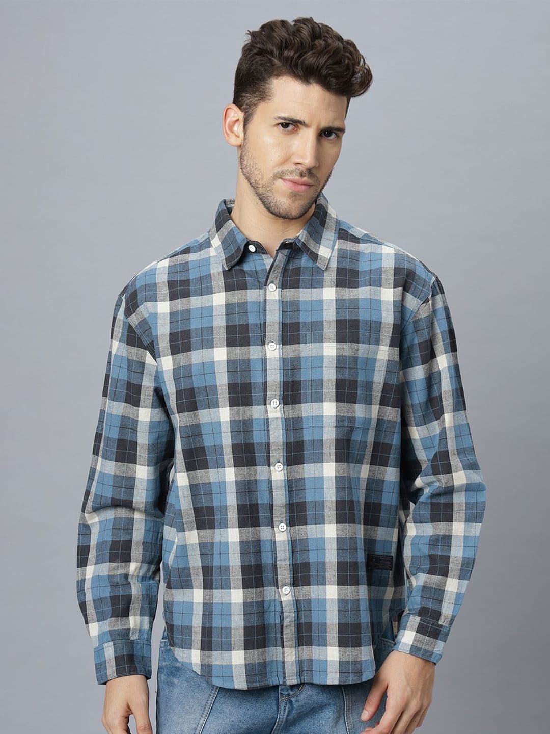 The Roadster Lifestyle Co. Men Tartan Checked Cotton Relaxed Fit Casual Shirt - view 1