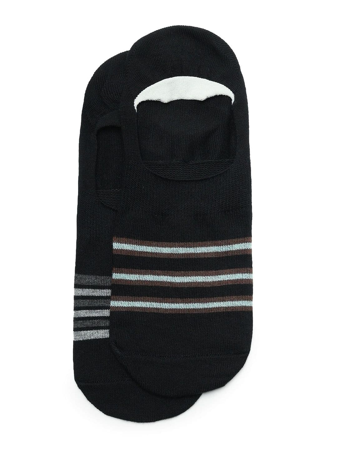 Arrow Men Pack Of 2 Striped Pure Cotton Shoe Liner Socks - view 1