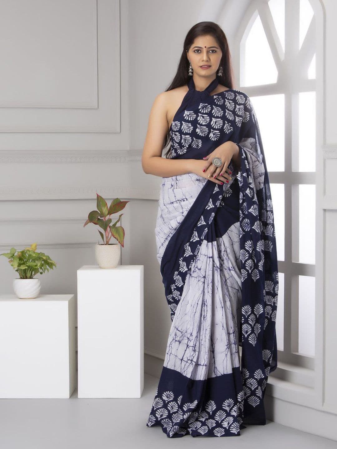 Pinkcity Trade World Pure Cotton Block Print Saree - view 1