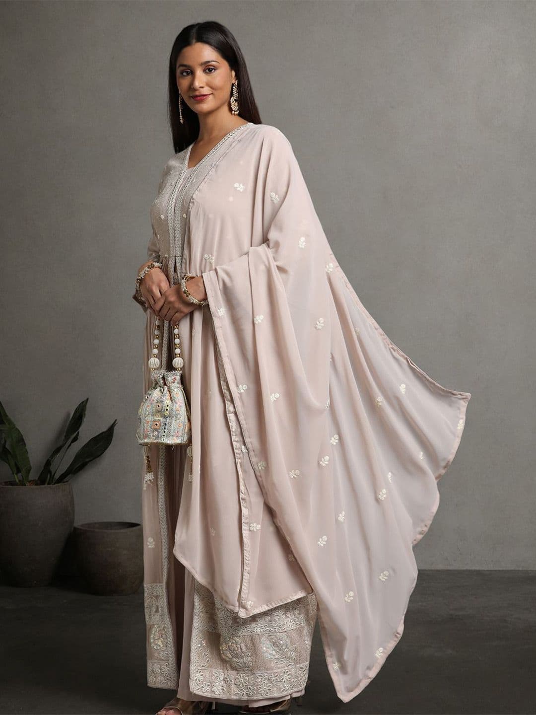 Miss Ethnik Embroidered Ready to Wear Lehenga & Blouse With Dupatta - view 1