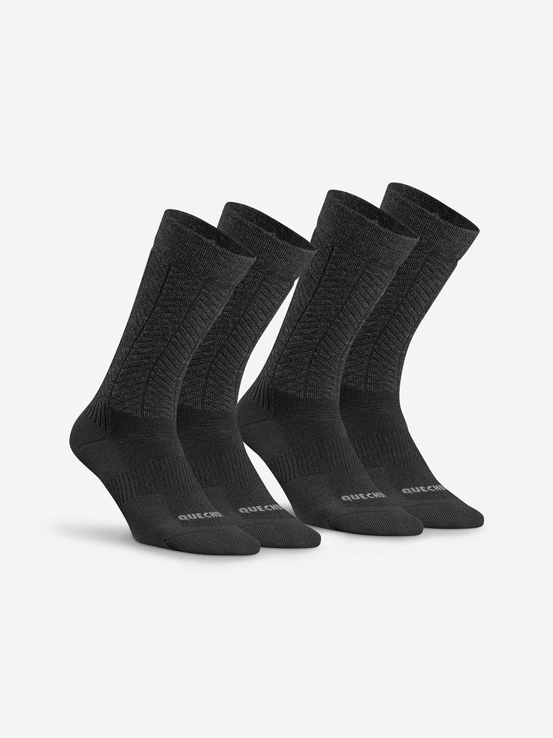 Decathlon Quechua - Women Black SH500 Mid Abrasion Resistance Hiking Socks Pack of 2 - view 1