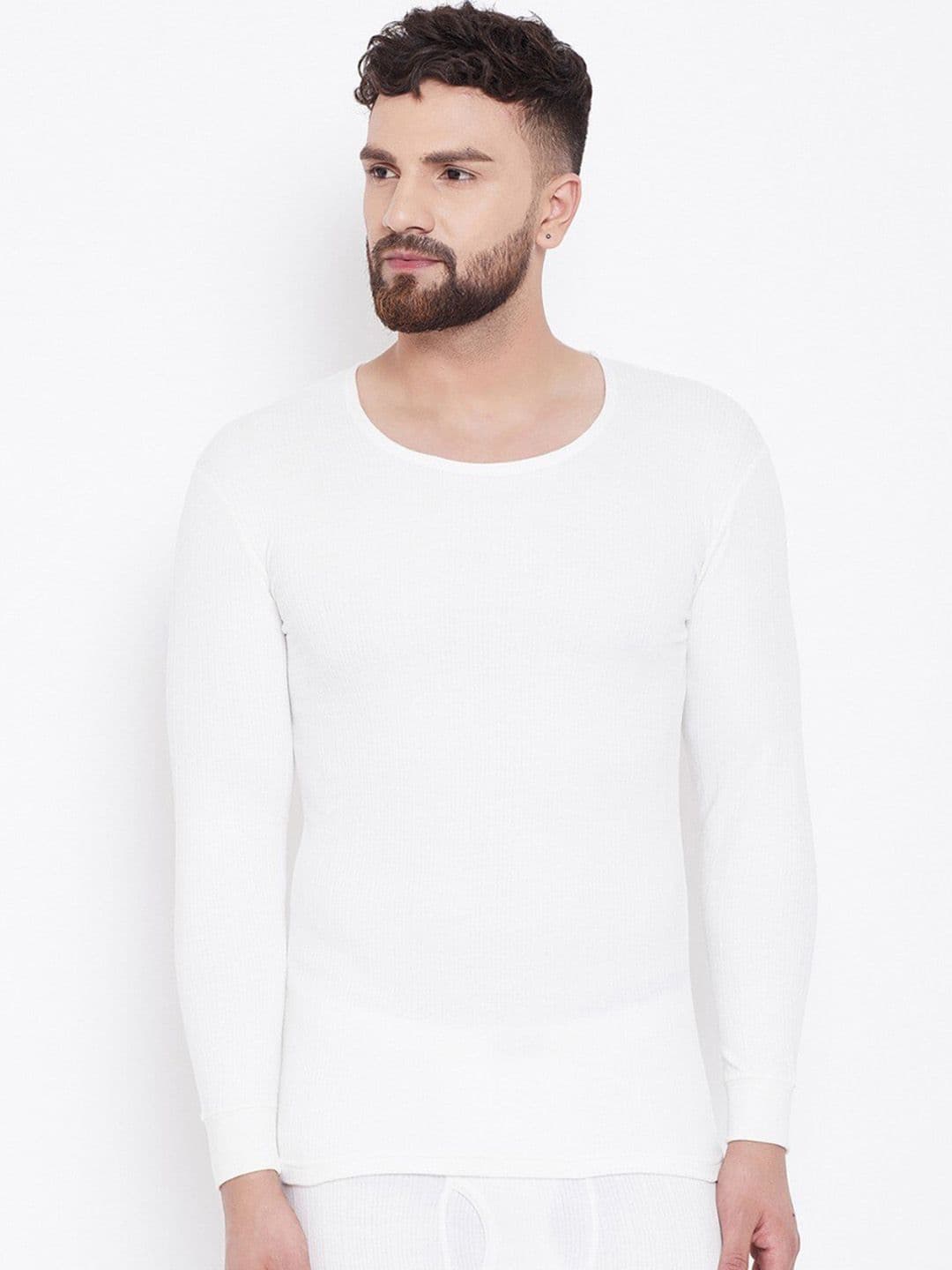 NEVA Men Off White Solid Thermal Tops - view 1