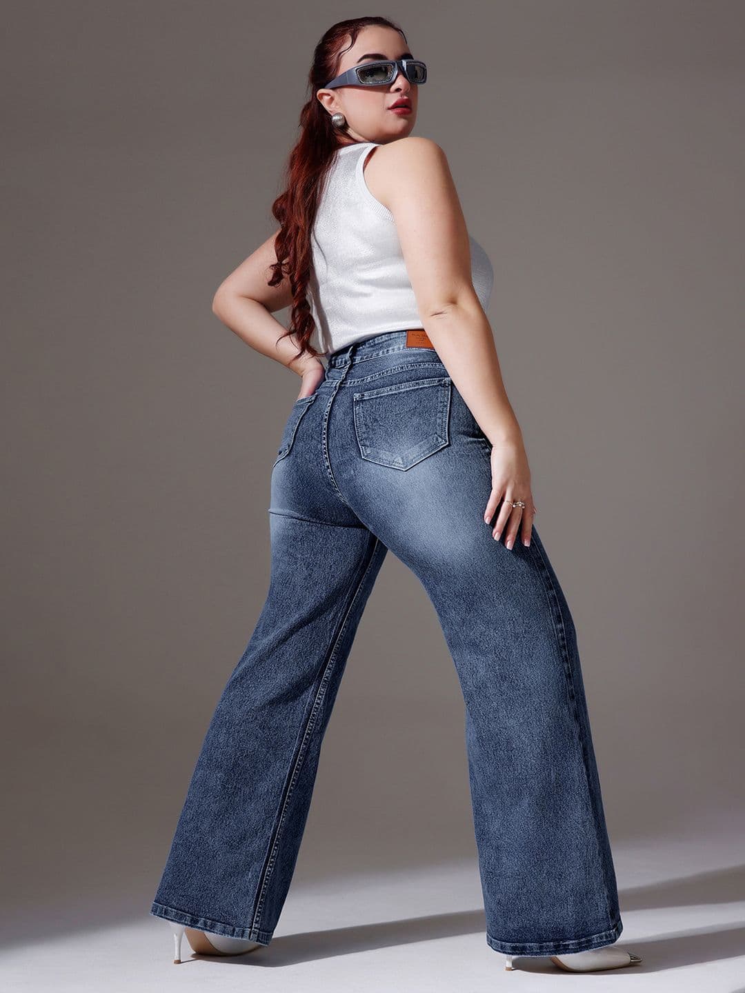 Miss Chase A+ Women Plus Size Wide Leg High-Rise Heavy Fade Stretchable Jeans - view 1