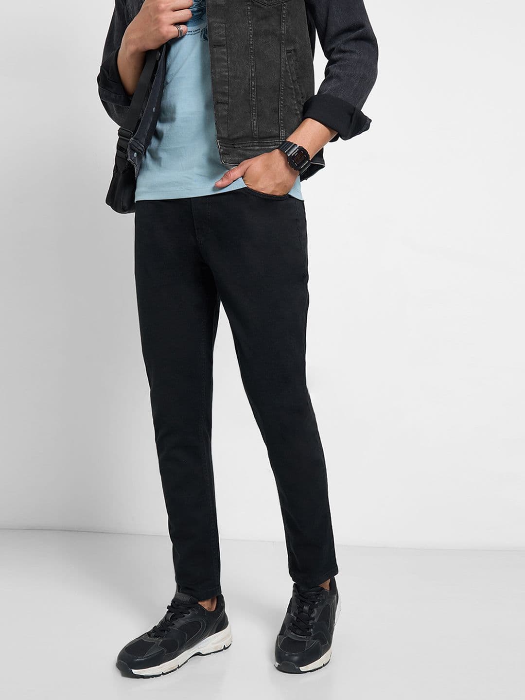 SF JEANS by Pantaloons Men Slim Fit Mid-Rise Stretchable Jeans - view 1