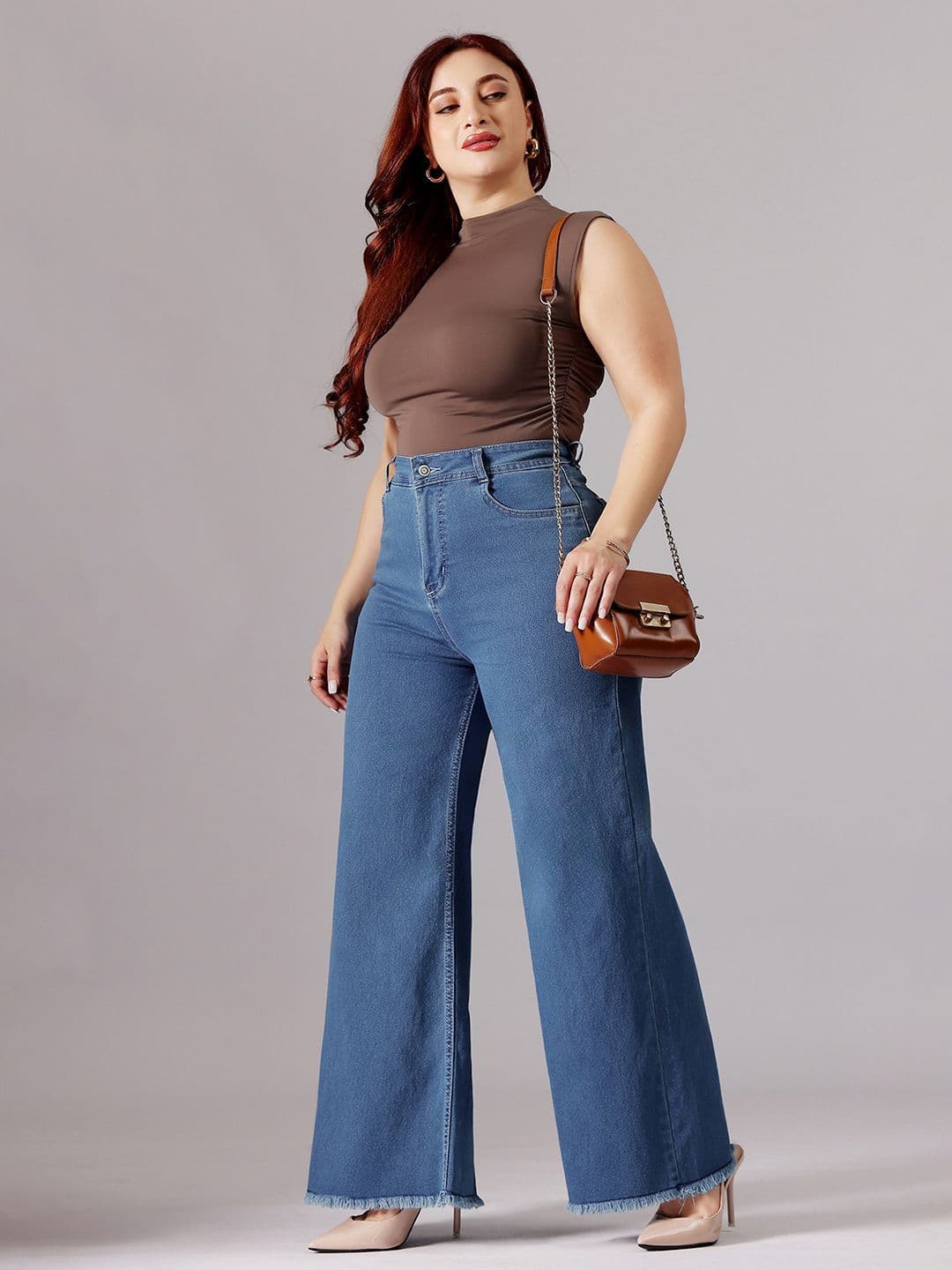 Miss Chase A+ Women Plus Size Wide Leg High-Rise Stretchable Jeans - view 1