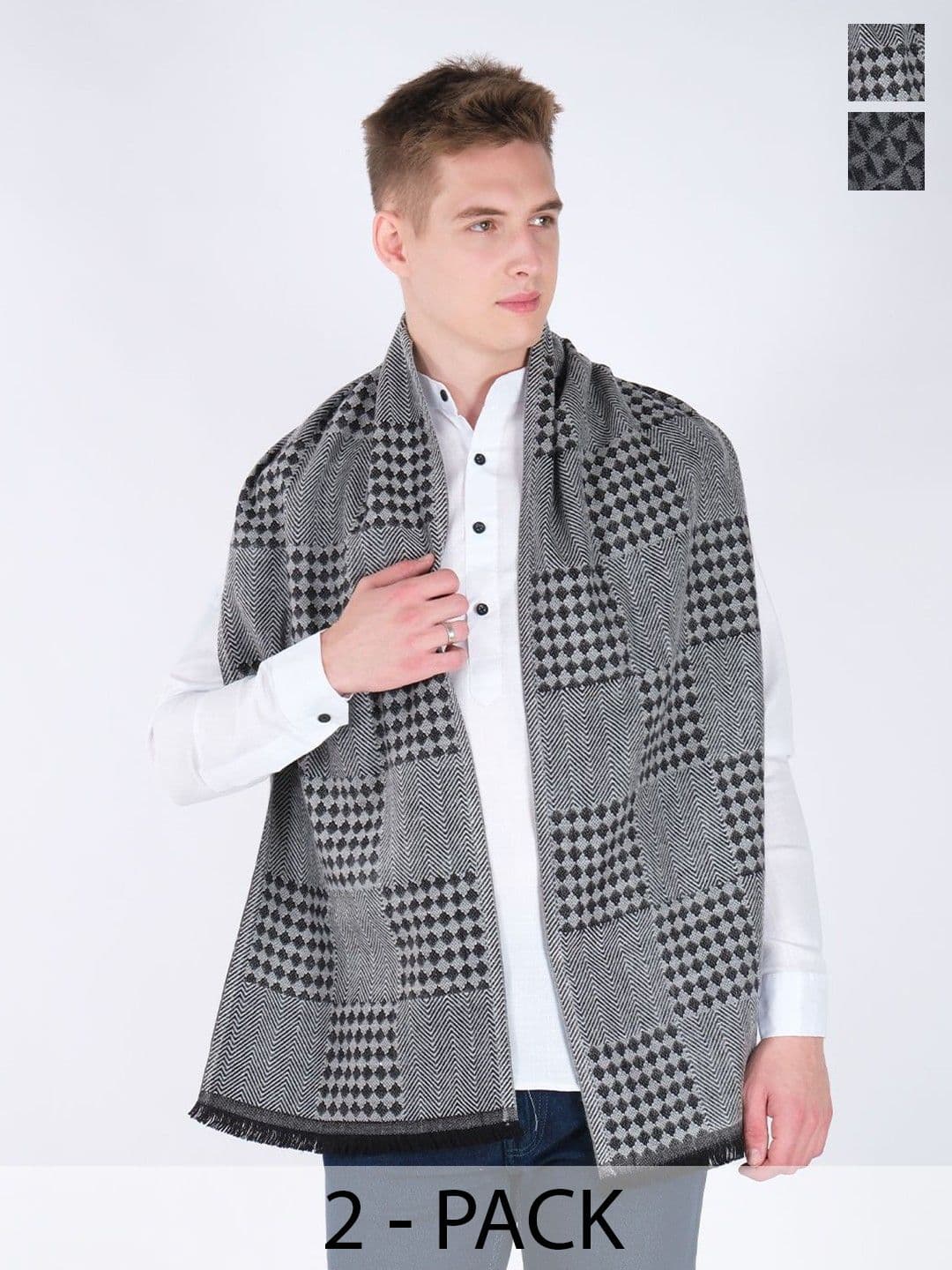 Mast & Harbour Unisex Self Design Scarf - view 1