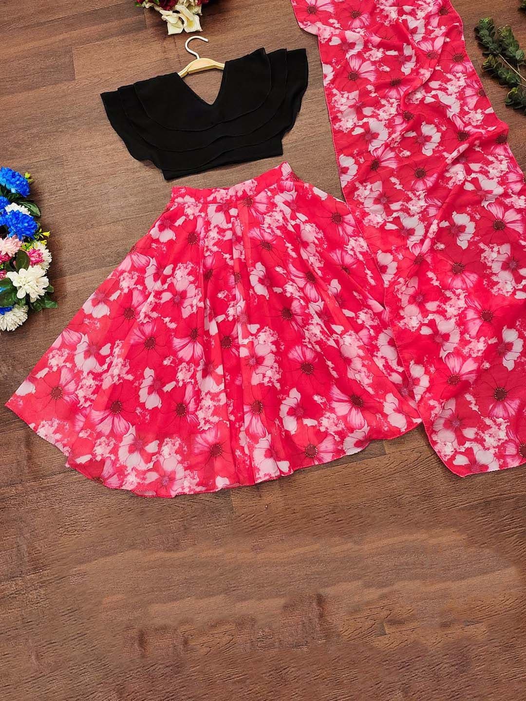 BAESD Girls Dyed Ready to Wear Lehenga & Blouse With Dupatta - view 1