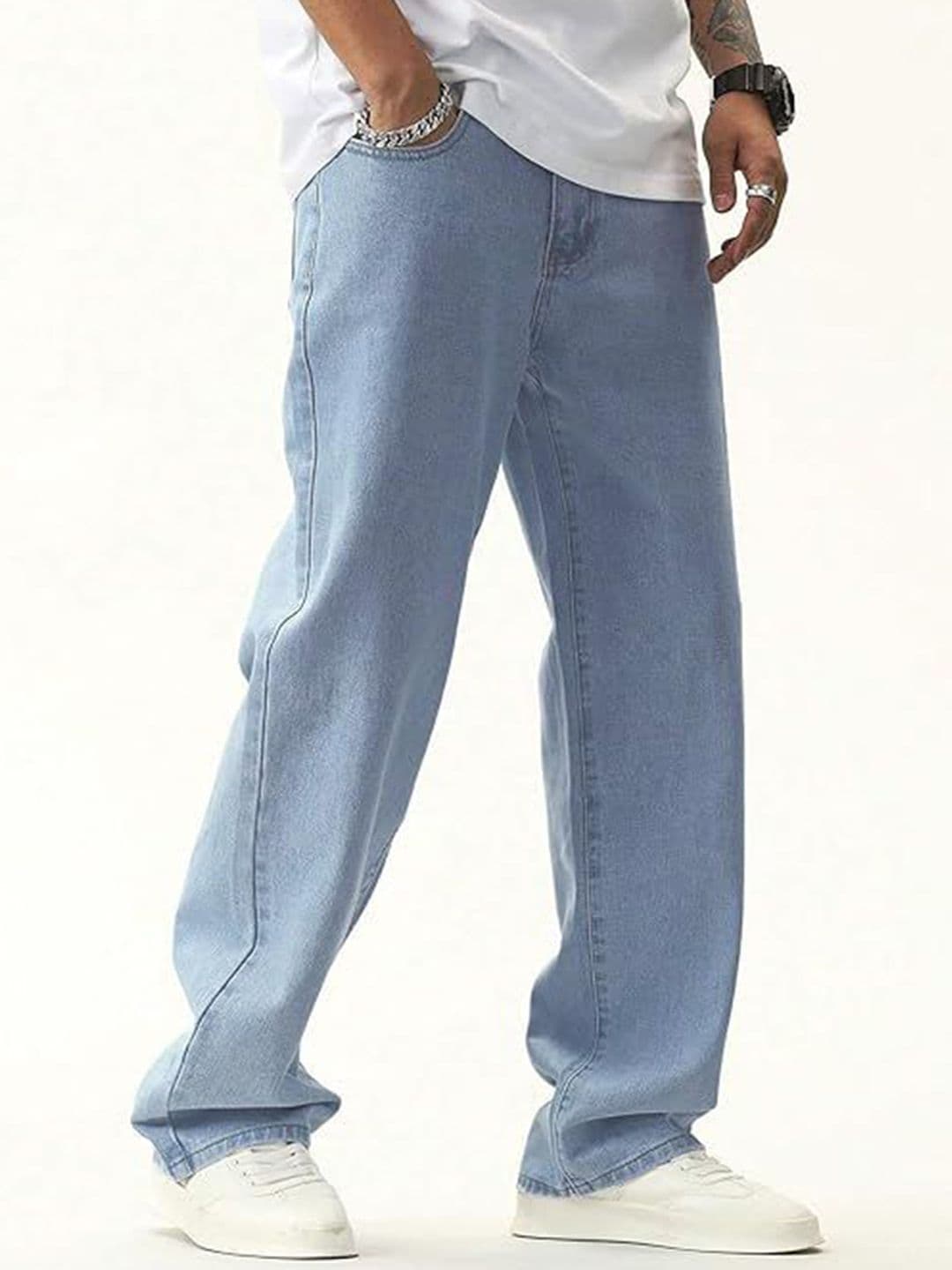 R.Code by The Roadster Life Co. Men Baggy High Rise Stretchable Jeans