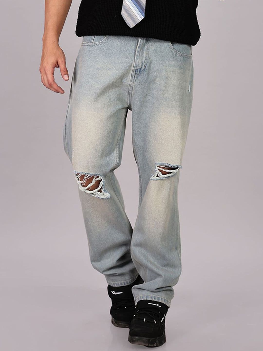 FOUL CHILD Men Baggy Fit Mid-Rise Mildly Distressed Non Stretchable Jeans - view 1