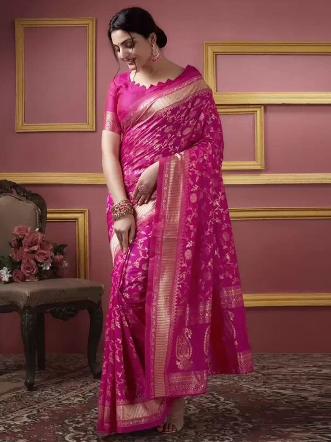Moda Rapido Woven Design Kanjeevaram Saree - view 1