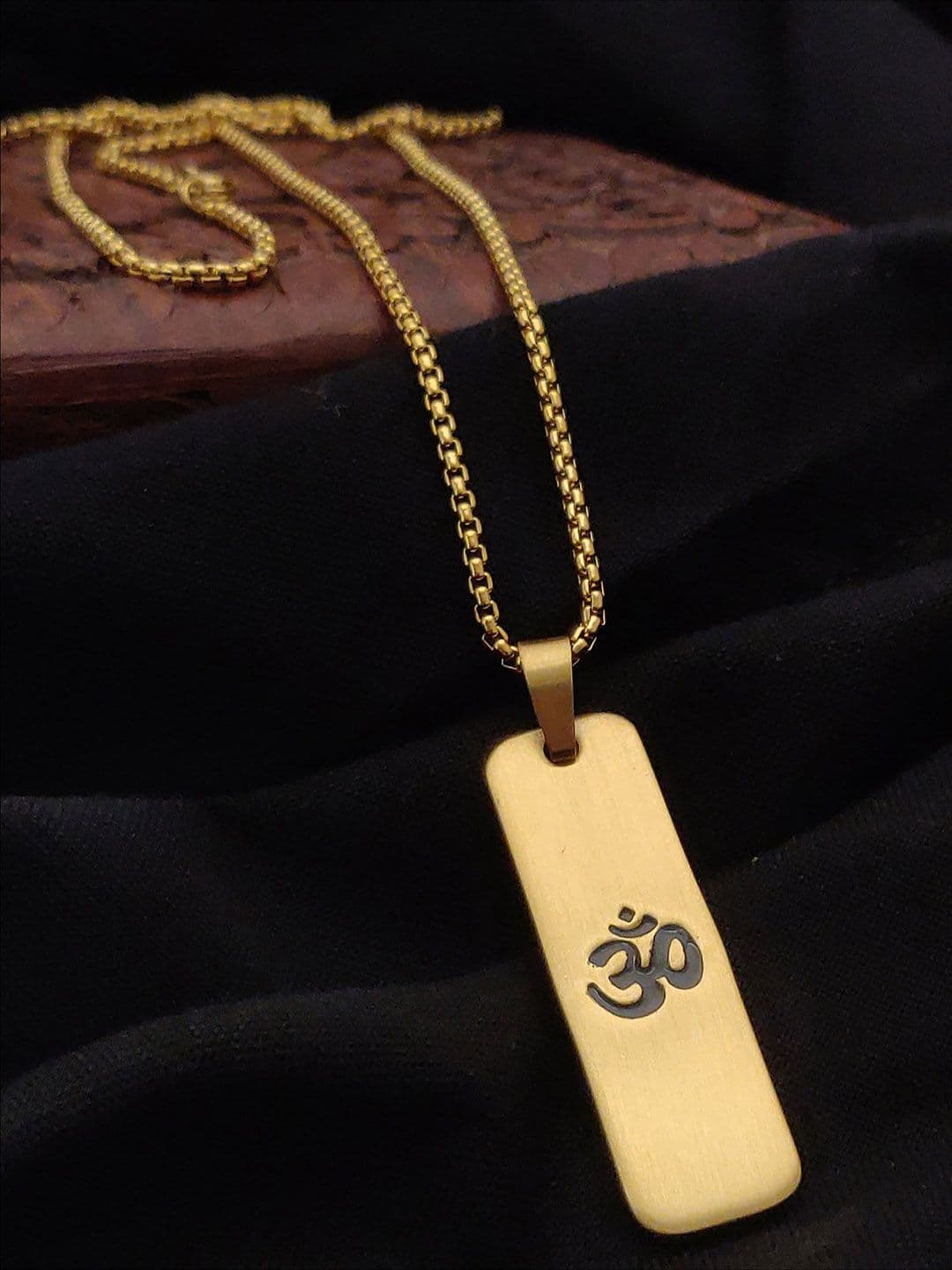 LAKSH Men Gold-Plated Spherical Pendants With Chains - view 1