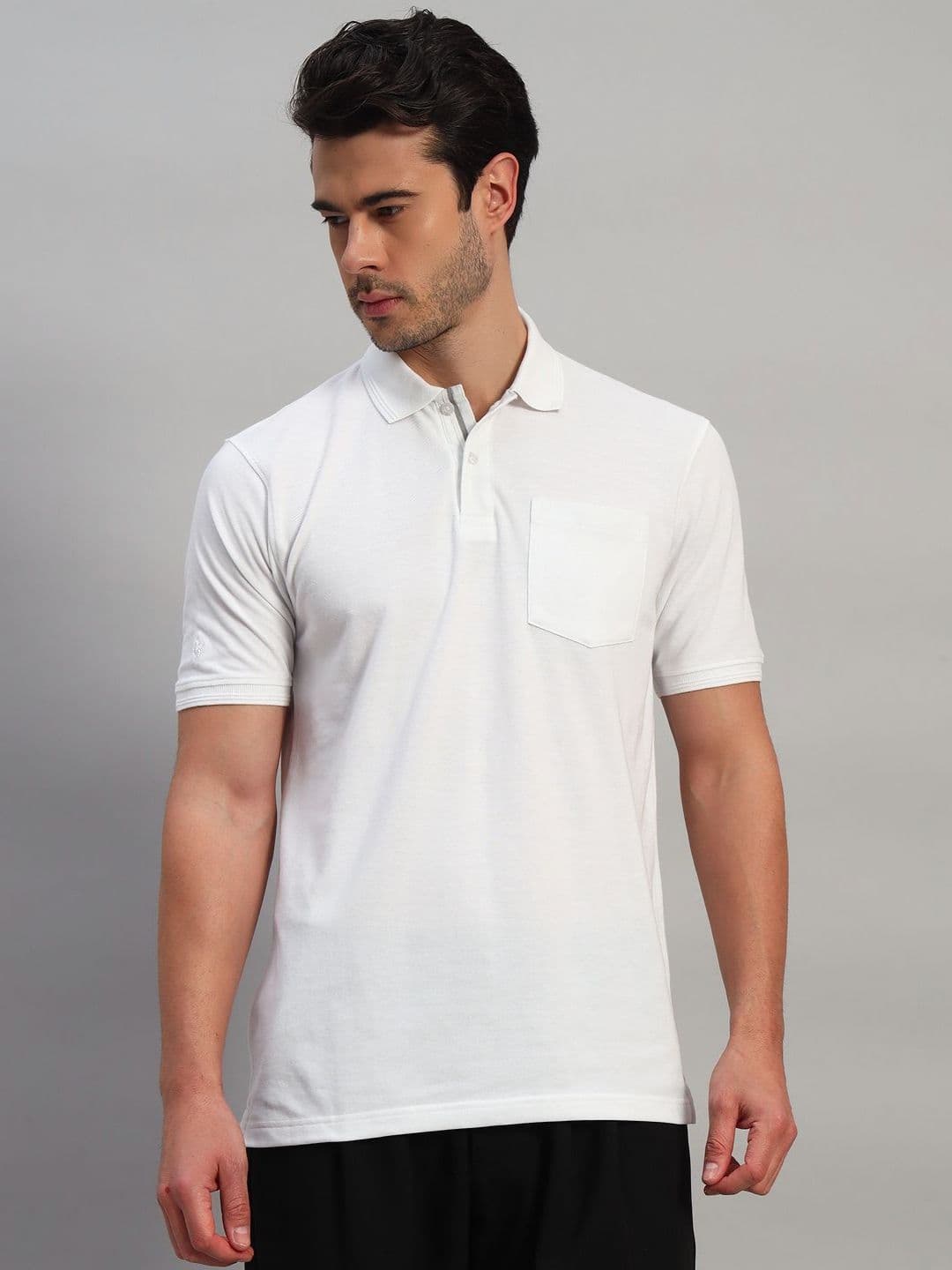 Cantabil Men Solid Polo Collar Slim Fit T-shirt - view 1