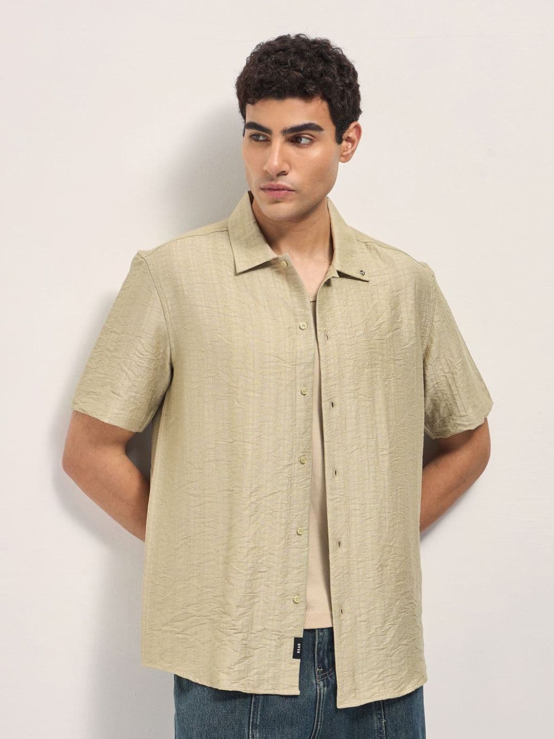 THE BEAR HOUSE Men Textured Regular Fit Casual Shirt - view 1