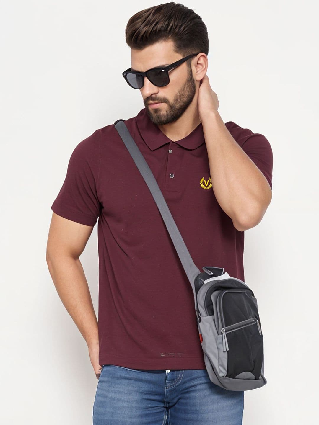 MACK JONNEY Men Polo Collar Pockets T-shirt - view 1