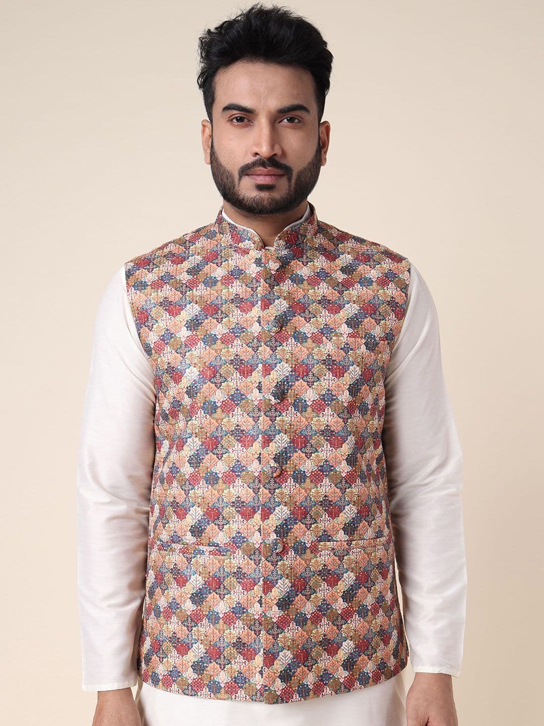 W & G Printed Nehru Jacket - view 1