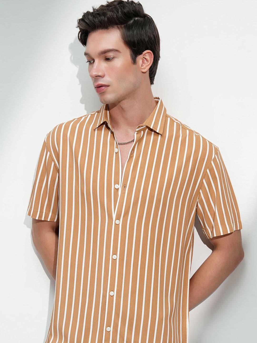 HIGHLANDER Men Striped Casual Relaxed Fit Shirt - view 1