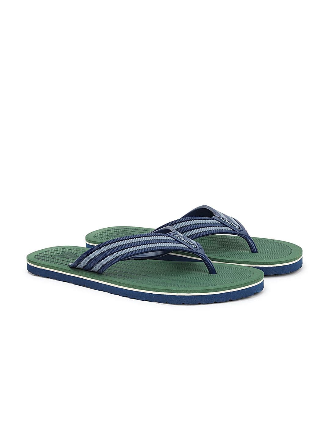 Aqualite Men Striped Rubber Fashion Thong Flip-Flops - view 1