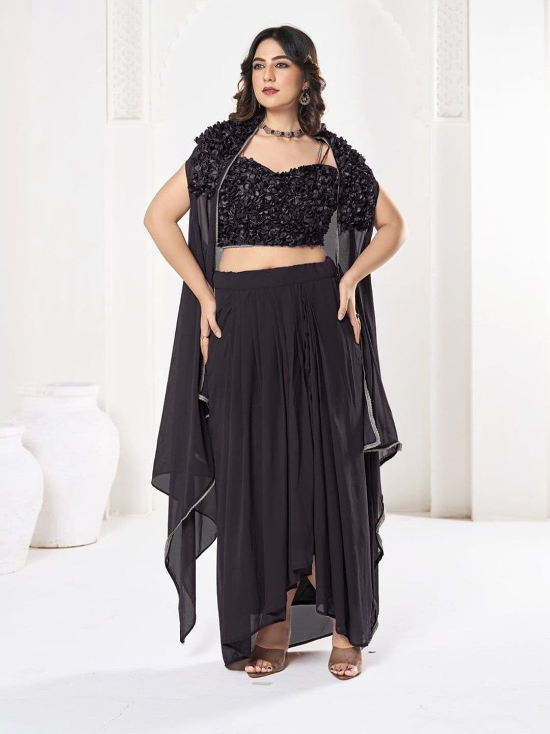 Warthy Ent Embroidered Semi-Stitched Lehenga & Unstitched Blouse With Dupatta - view 1